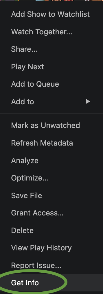 Plex Library - Get Info